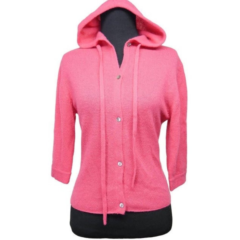 FAI Vintage Cashmere Short Sleeve Hooded Sweater S